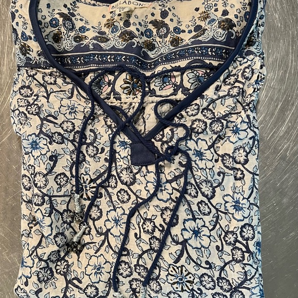 Billabong peasant top, 100 % cotton, size s/p, blue and ivory - Picture 6 of 8